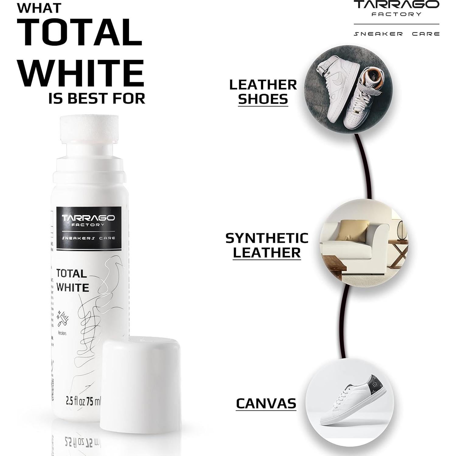 Limpiador de Zapatillas Tarrago Total Blanco 75 ml para Cuero y Lona