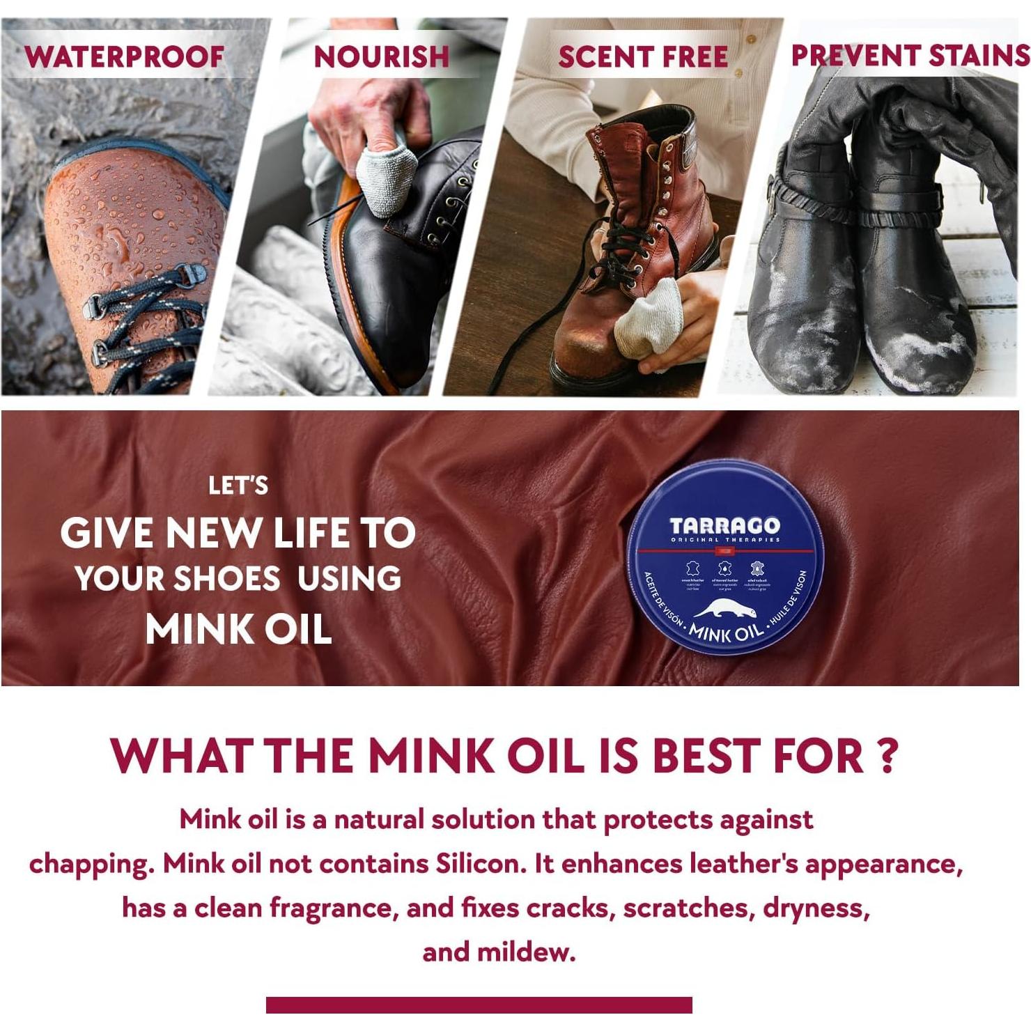 Aceite de Visón Tarrago 100mL - Acondicionador y Limpiador de Cuero