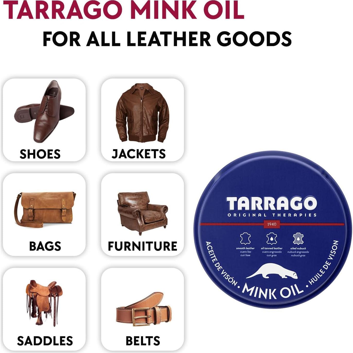 Aceite de Visón Tarrago 100mL - Acondicionador y Limpiador de Cuero