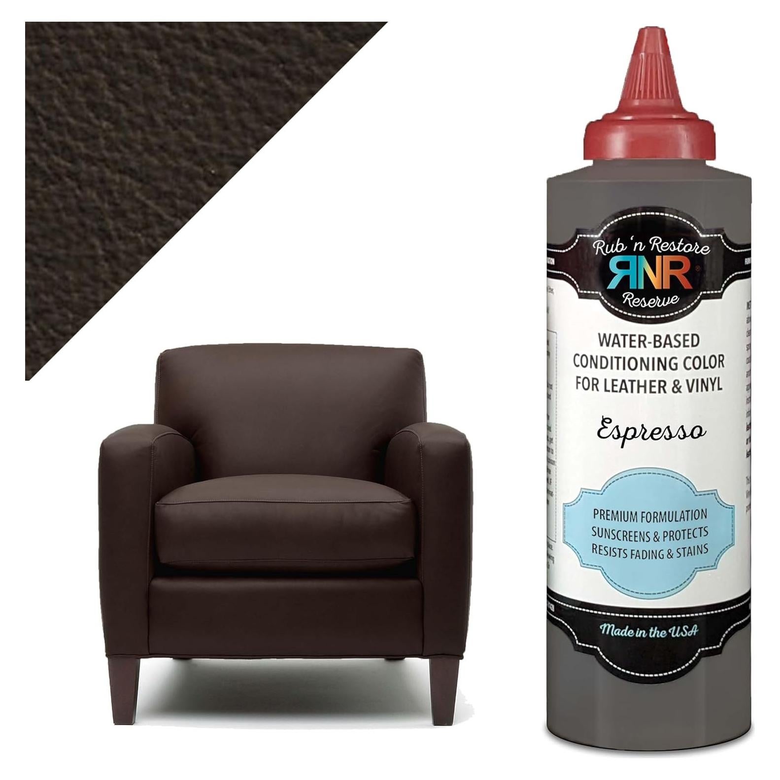 Rub 'n Restore Pintura Premium para Cuero y Vinilo 8 oz Espresso