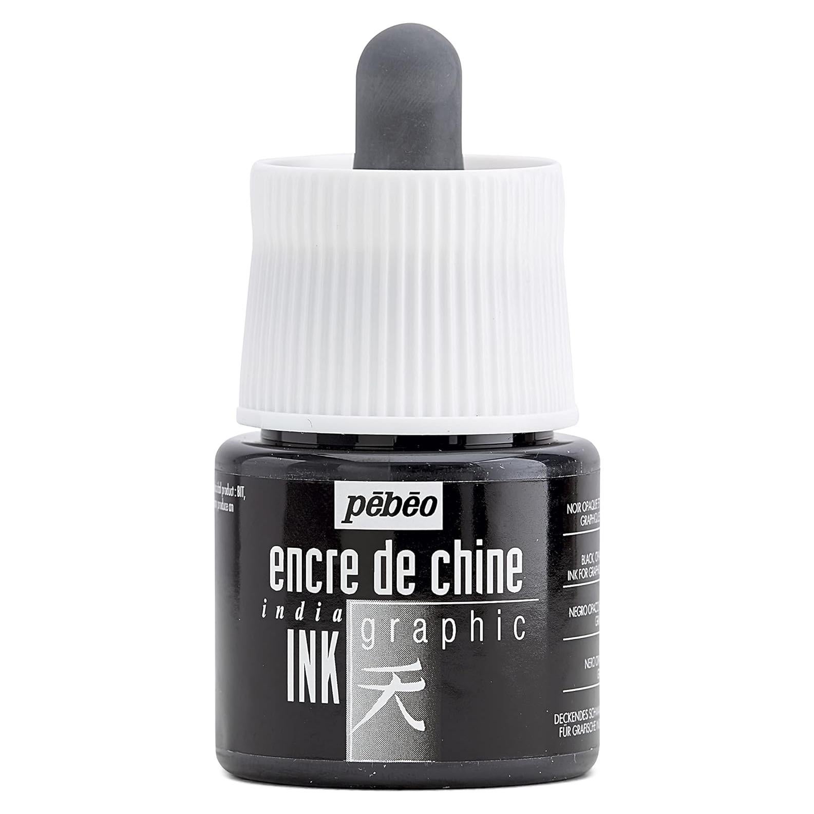 Tinta India Pebeo Graphic 45 ml Negra - Fluida y Satinada