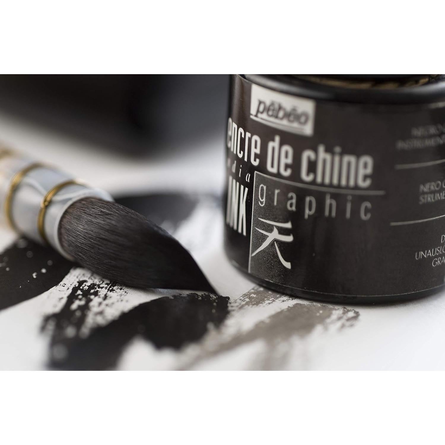 Tinta India Pebeo Graphic 45 ml Negra - Fluida y Satinada