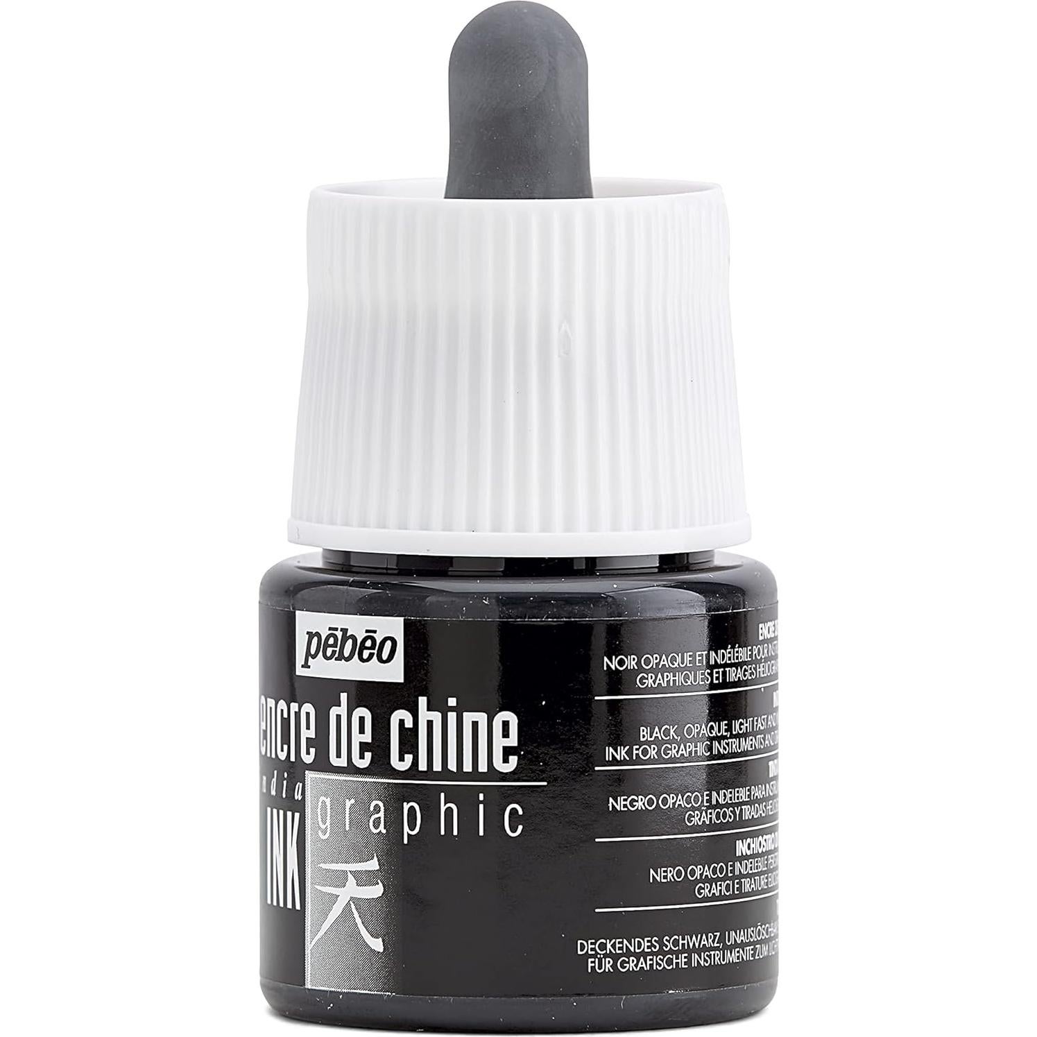 Tinta India Pebeo Graphic 45 ml Negra - Fluida y Satinada