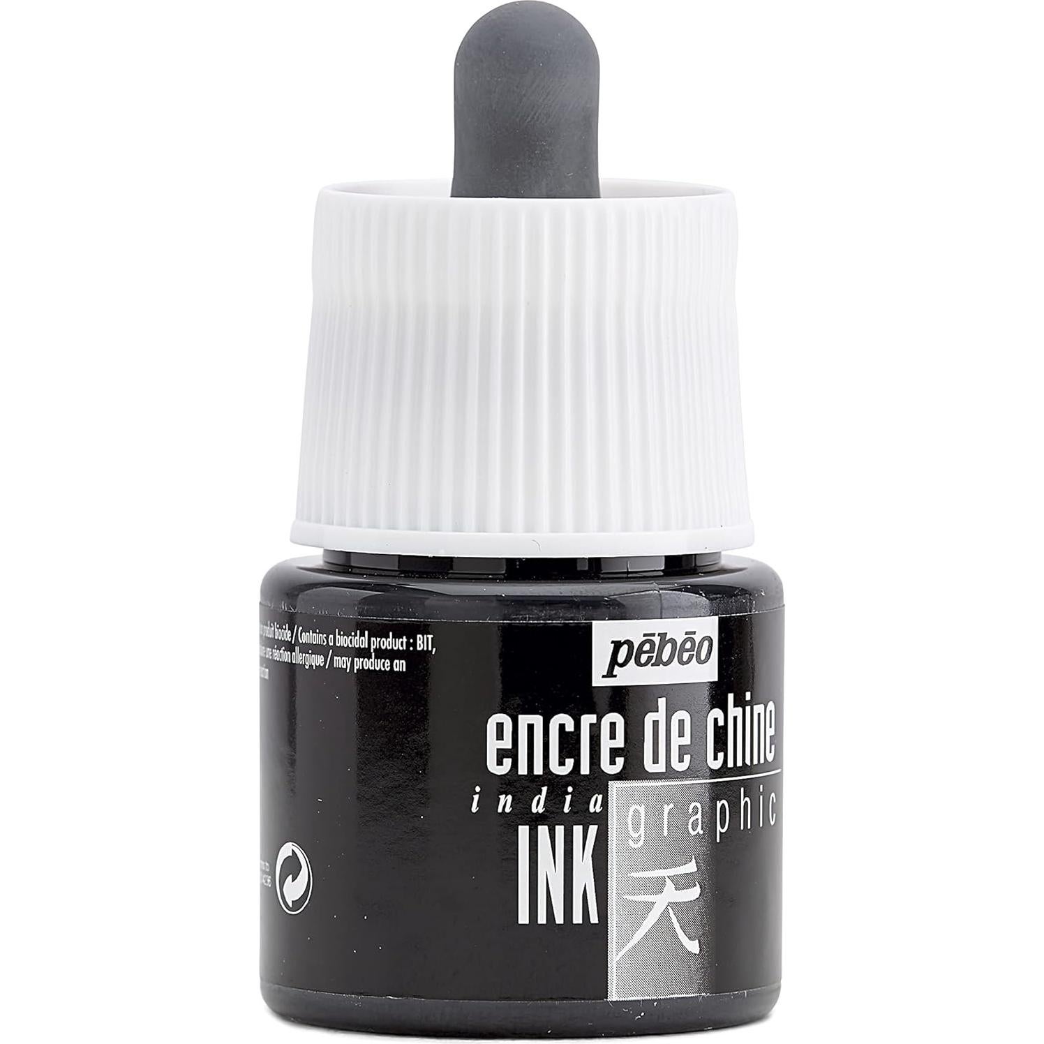 Tinta India Pebeo Graphic 45 ml Negra - Fluida y Satinada