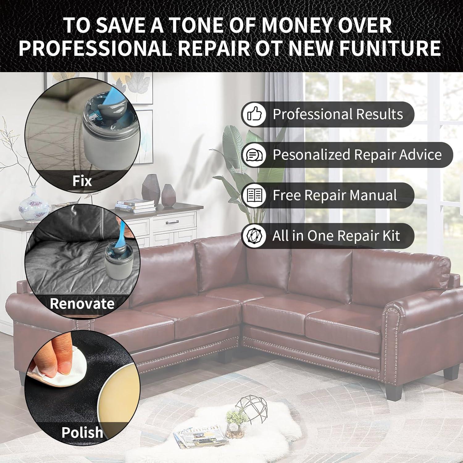 Kit de Reparación de Cuero SHABEIBEI Balsamo Recoloración Blanco