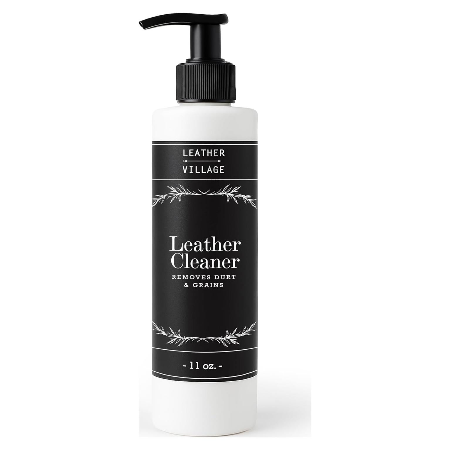 Limpiador y Acondicionador de Cuero Leather Village 348 g - Quitamanchas para Muebles, Chaquetas y Zapatos