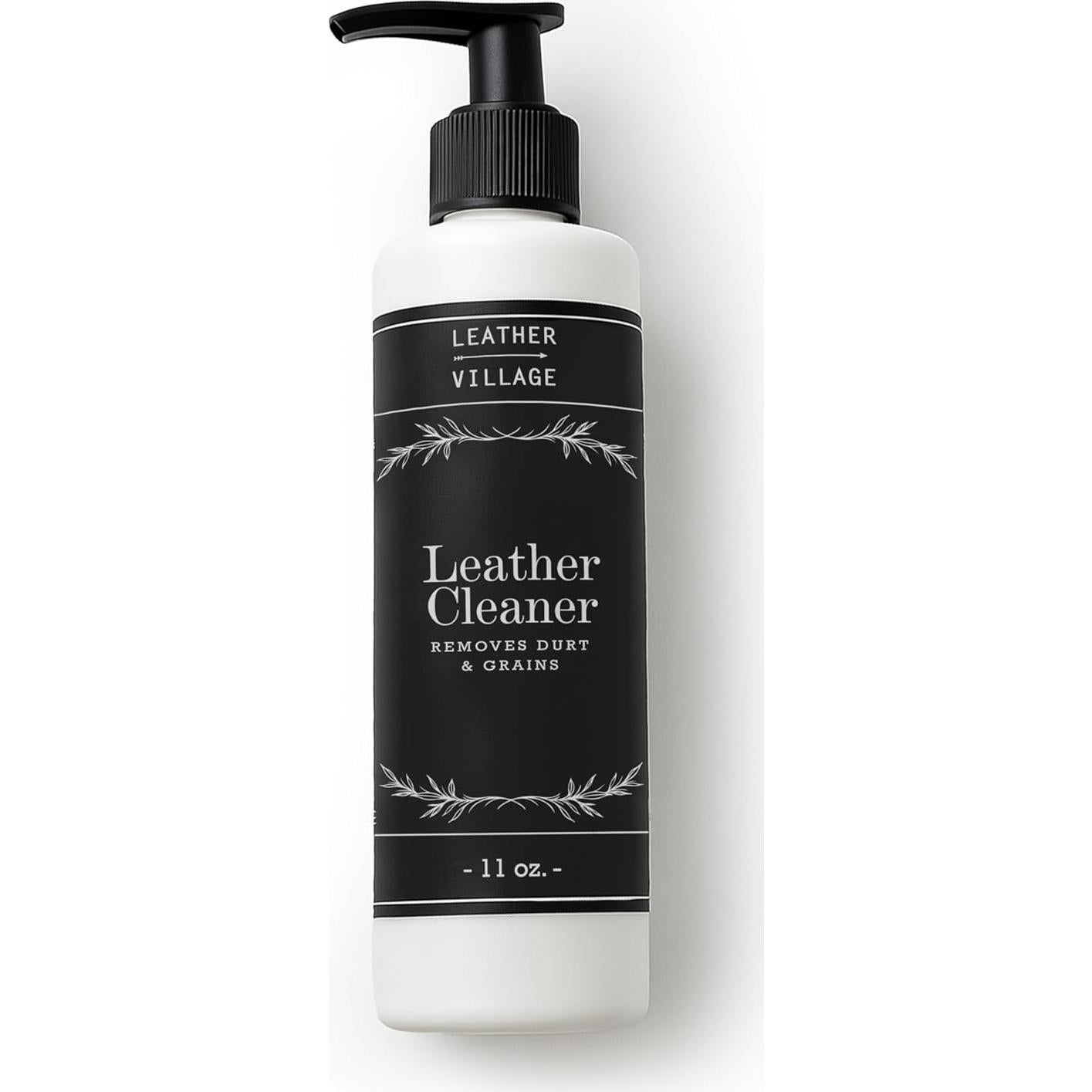 Limpiador y Acondicionador de Cuero Leather Village 348 g - Quitamanchas para Muebles, Chaquetas y Zapatos