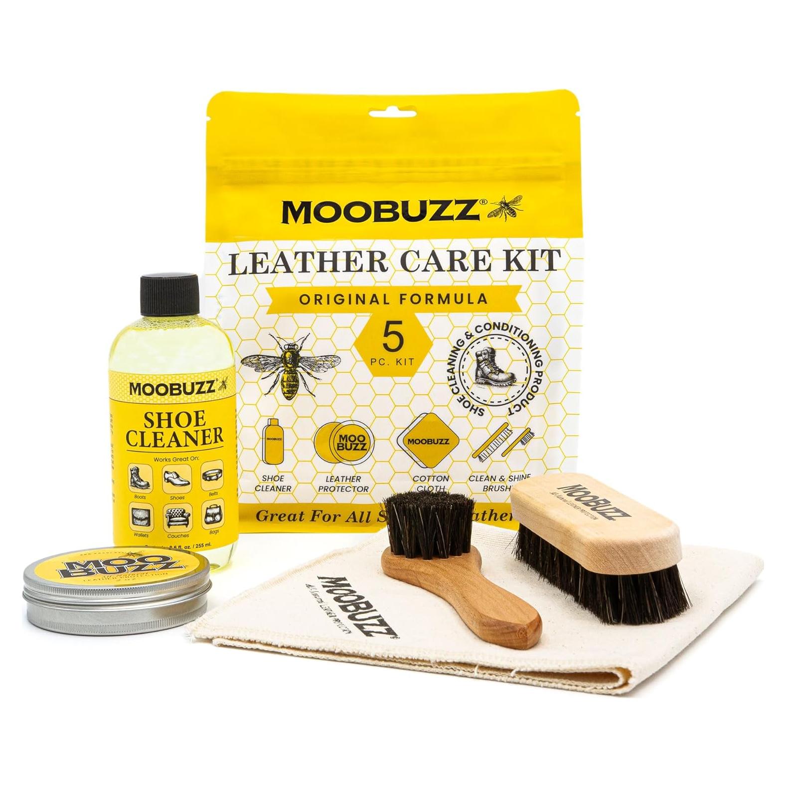 Kit de Cuidado de Cuero MooBuzz Angelus - 5 Piezas Naturales