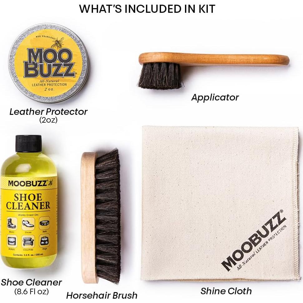 Kit de Cuidado de Cuero MooBuzz Angelus - 5 Piezas Naturales