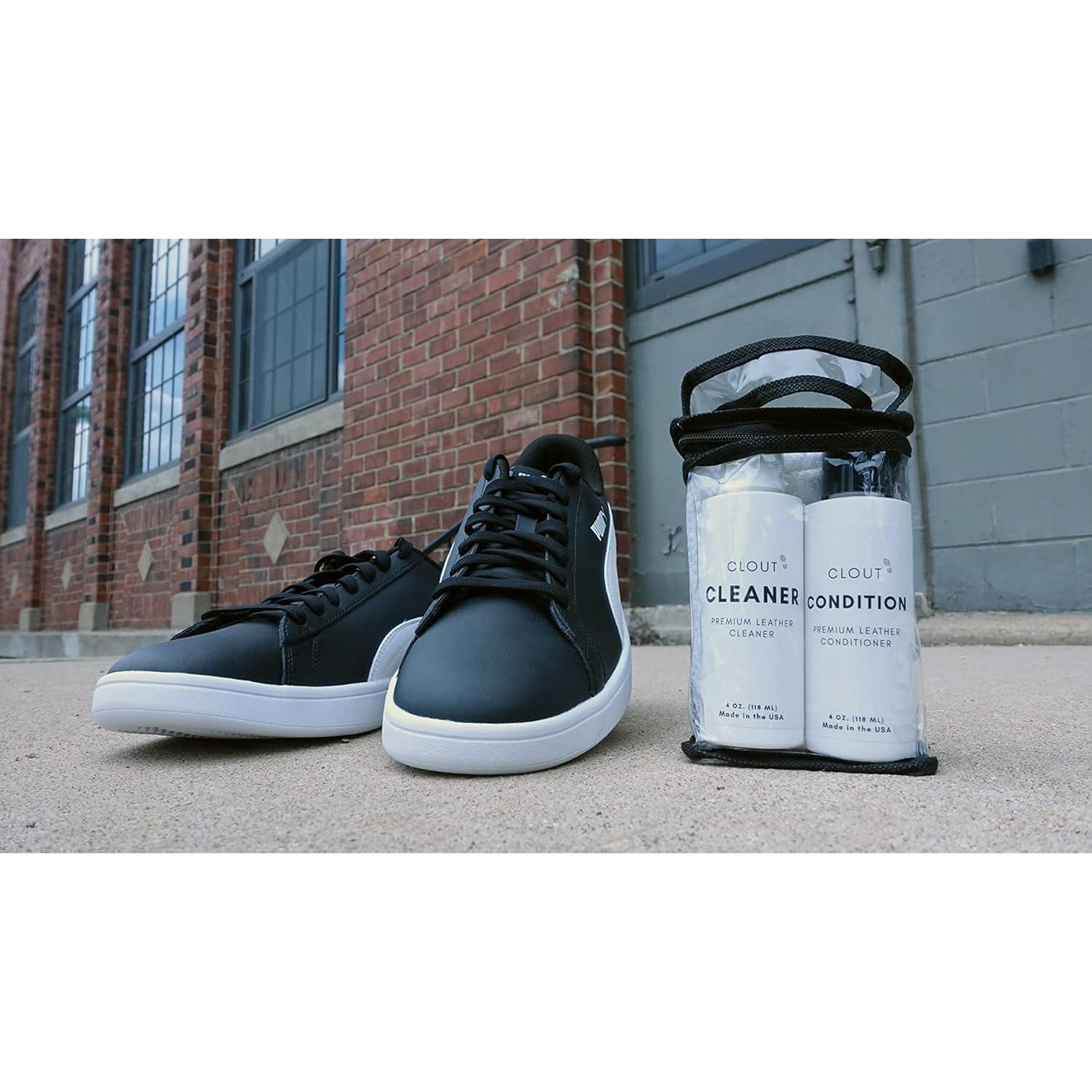 Kit de Cuidado de Cuero Premium CLOUT - Limpiador y Acondicionador