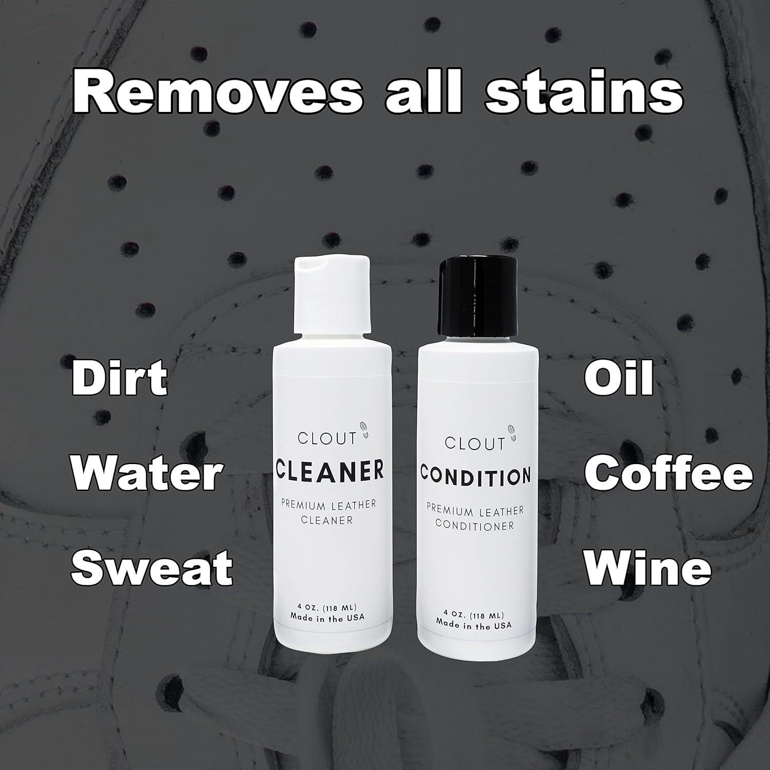 Kit de Cuidado de Cuero Premium CLOUT - Limpiador y Acondicionador