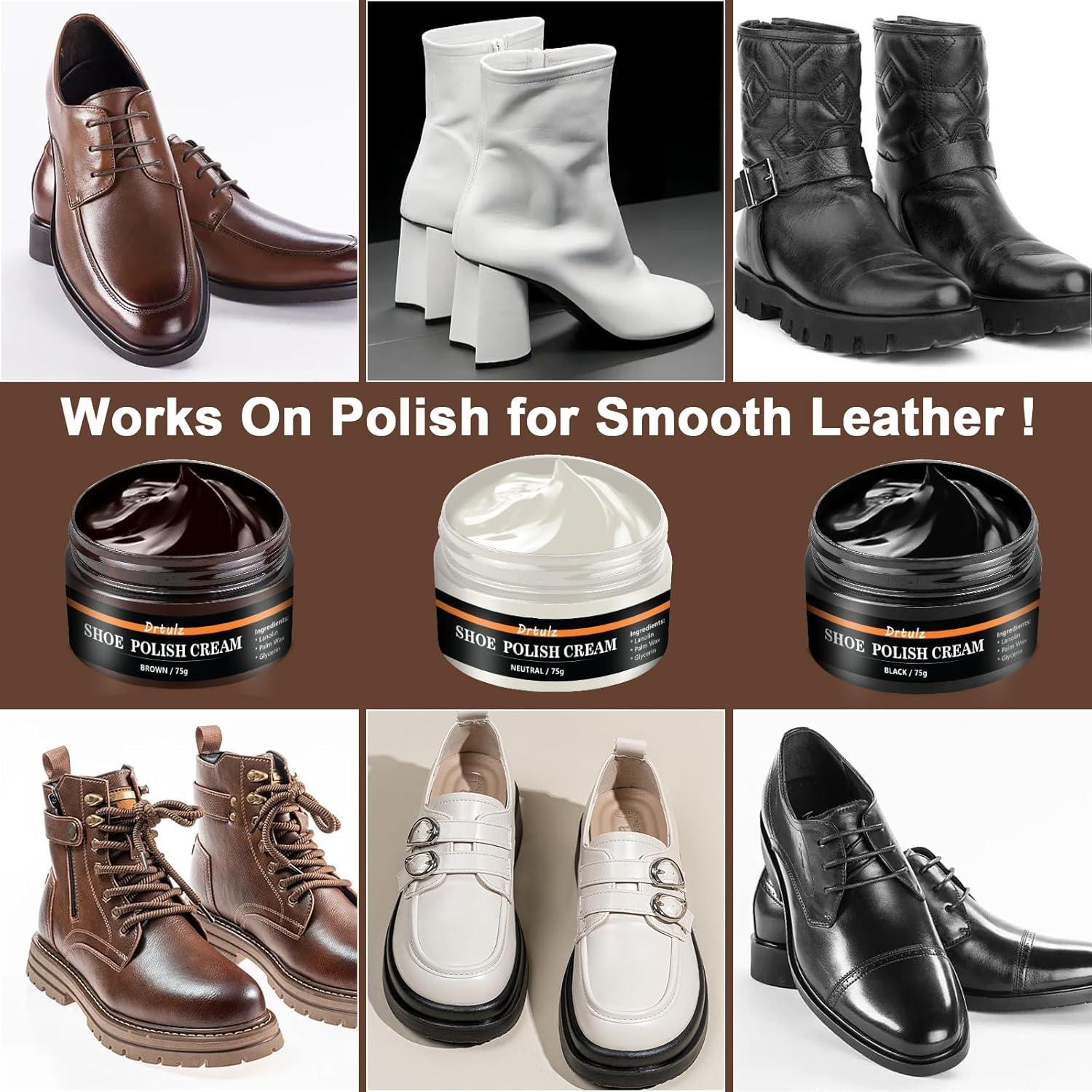 Kit de Pulido de Zapatos de 15 Piezas drtulz - Cuidado Cuero Liso