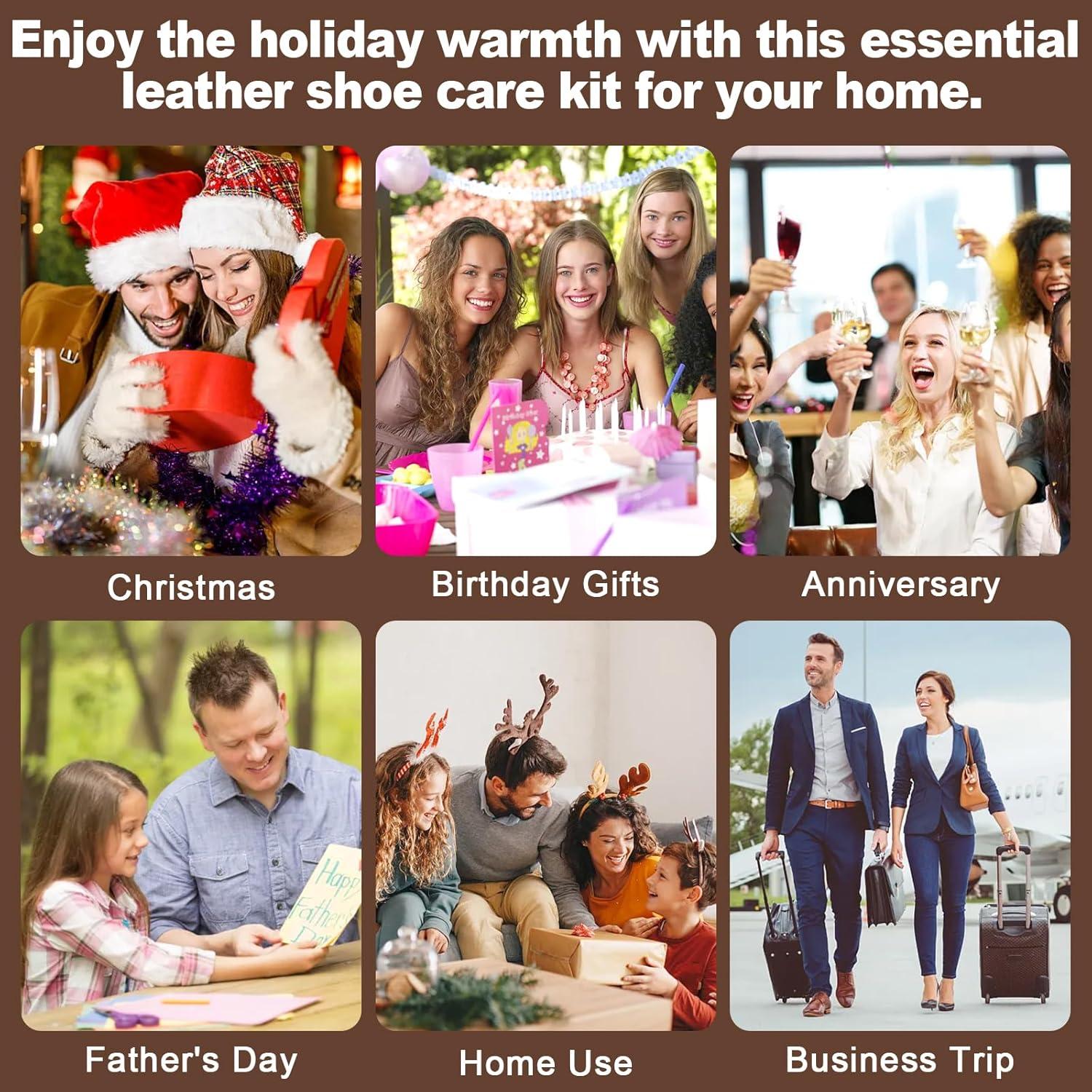 Kit de Pulido de Zapatos de 15 Piezas drtulz - Cuidado Cuero Liso