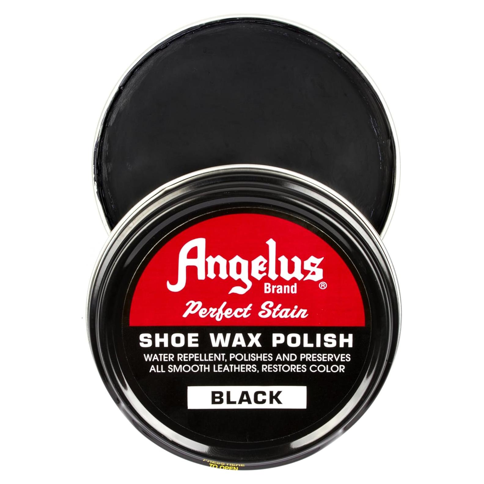 Cera para zapatos Angelus 85g - Negro, Brillo y Protección