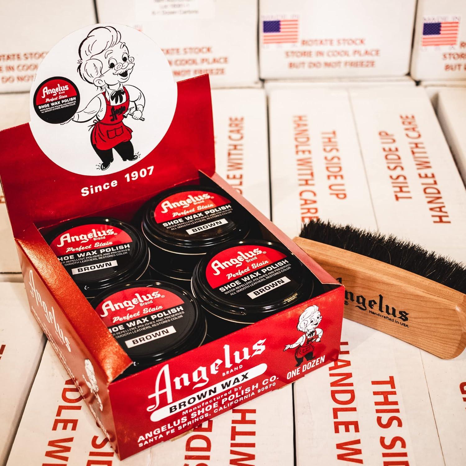 Cera para zapatos Angelus 85g - Negro, Brillo y Protección