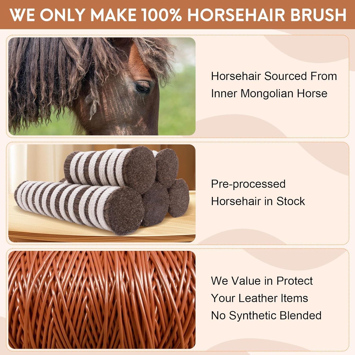 Kit de Cepillos para Zapatos Loreviessa 3 Piezas 100% Caballo