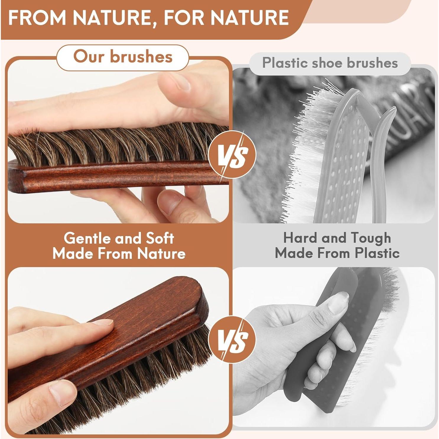 Kit de Cepillos para Zapatos Loreviessa 3 Piezas 100% Caballo