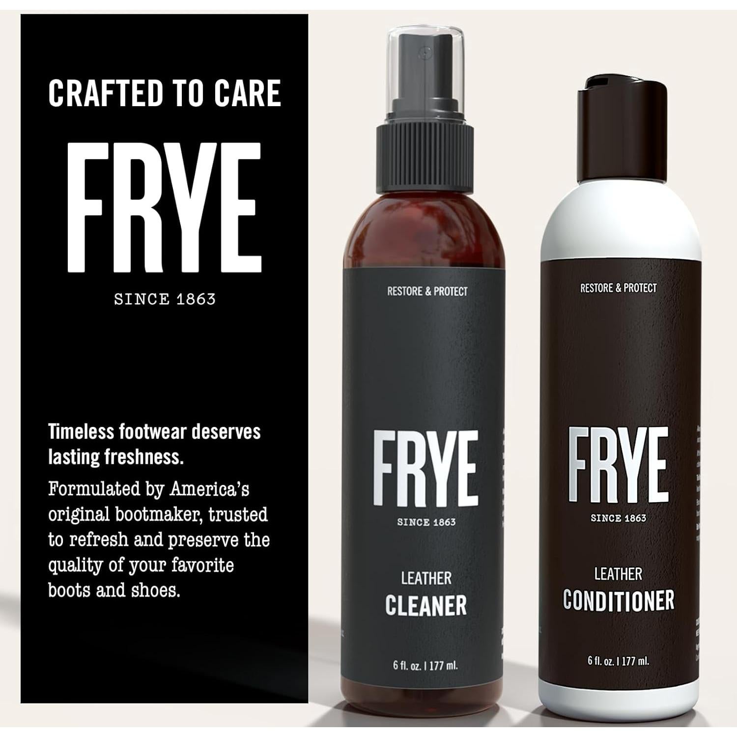 Kit de Cuidado de Cuero Frye - 4 Piezas con Limpiador y Acondicionador