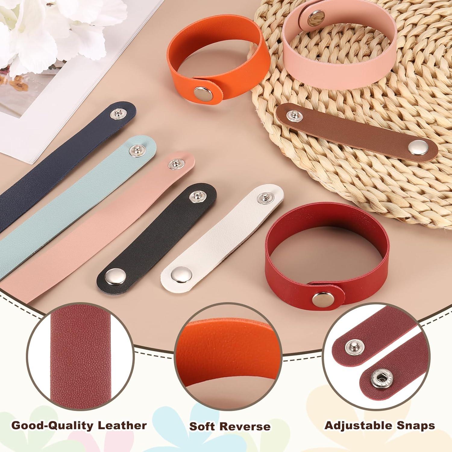 Pulseras de Cuero Ajustables MECCANIXITY 20 Pcs DIY 20cm