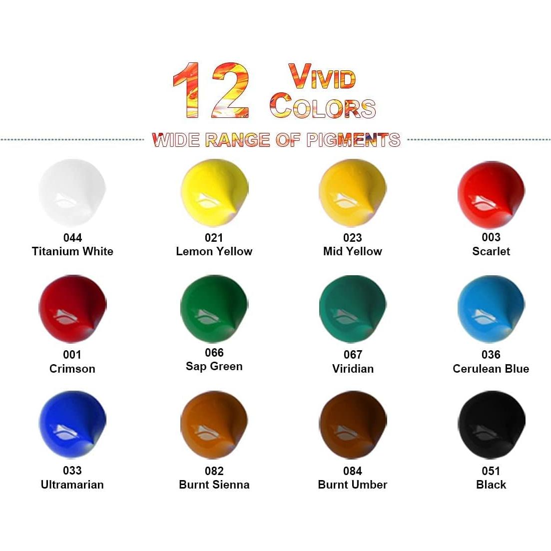 Juego de Pintura Acrílica PENTRISTA 48 Colores 12ml con Pinceles