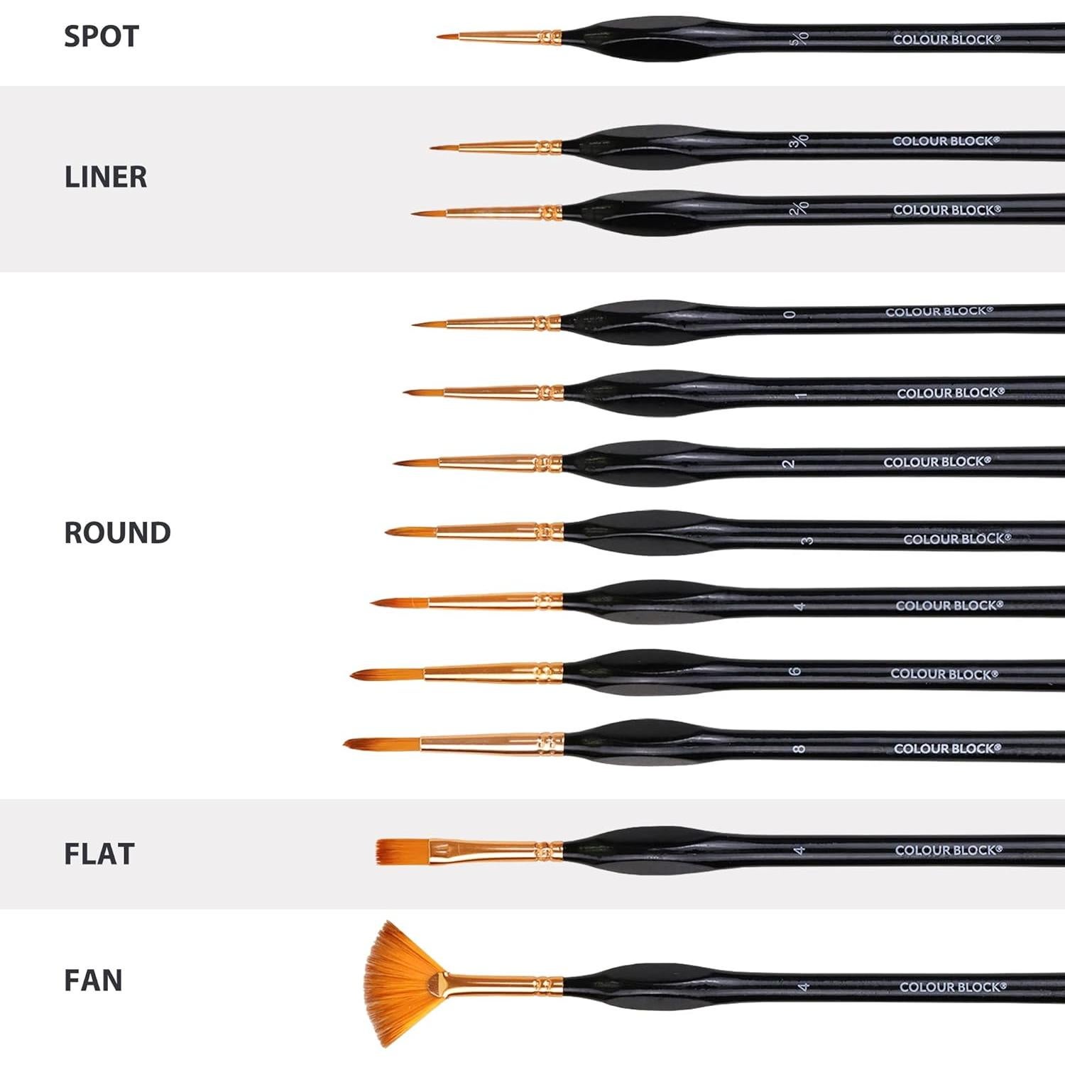 Set de Pinceles de Artista 12 Piezas Colour Block en Estuche de Cuero