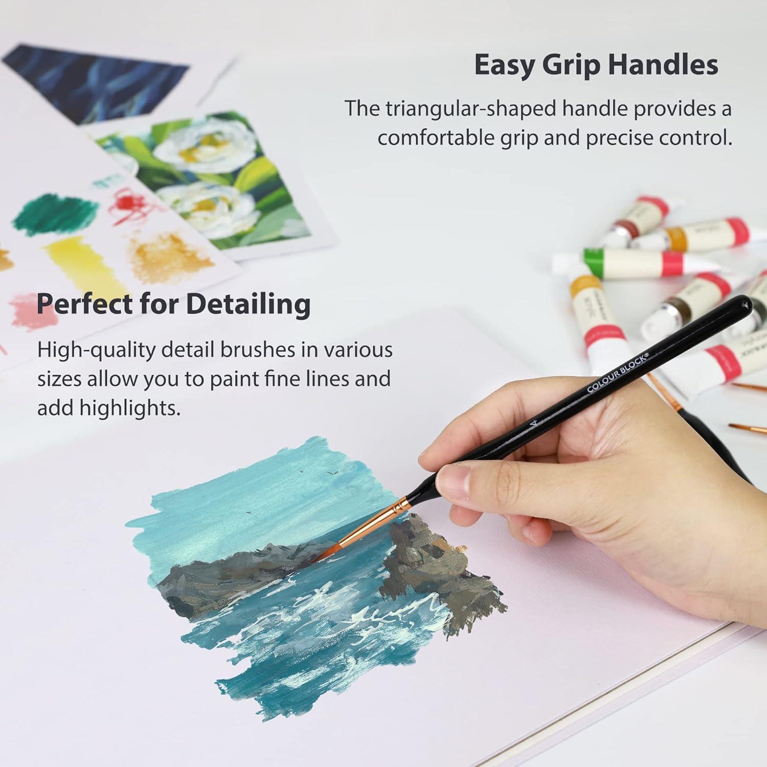 Set de Pinceles de Artista 12 Piezas Colour Block en Estuche de Cuero