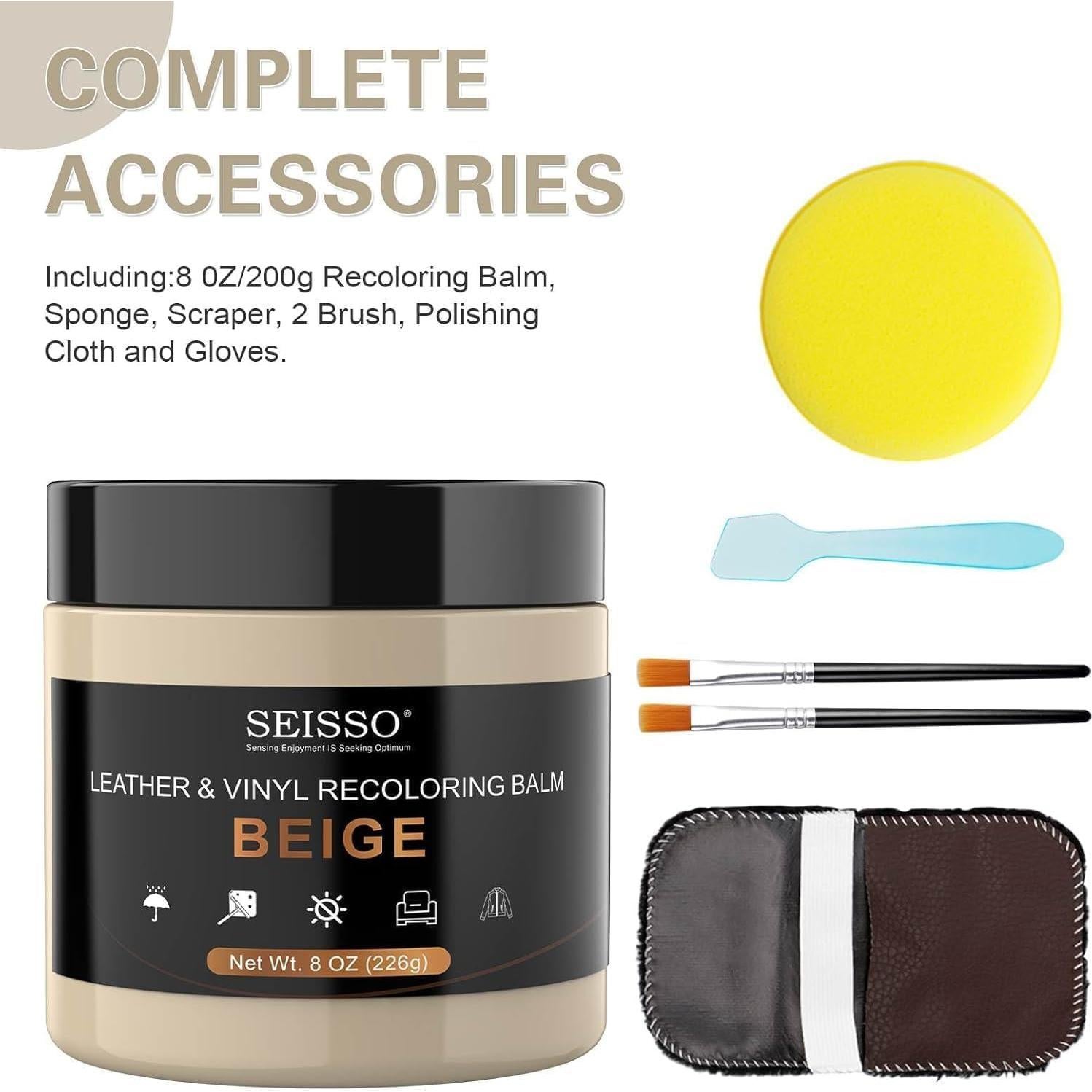 Kit de Reparación de Cuero SEISSO Beige Oscuro 227g