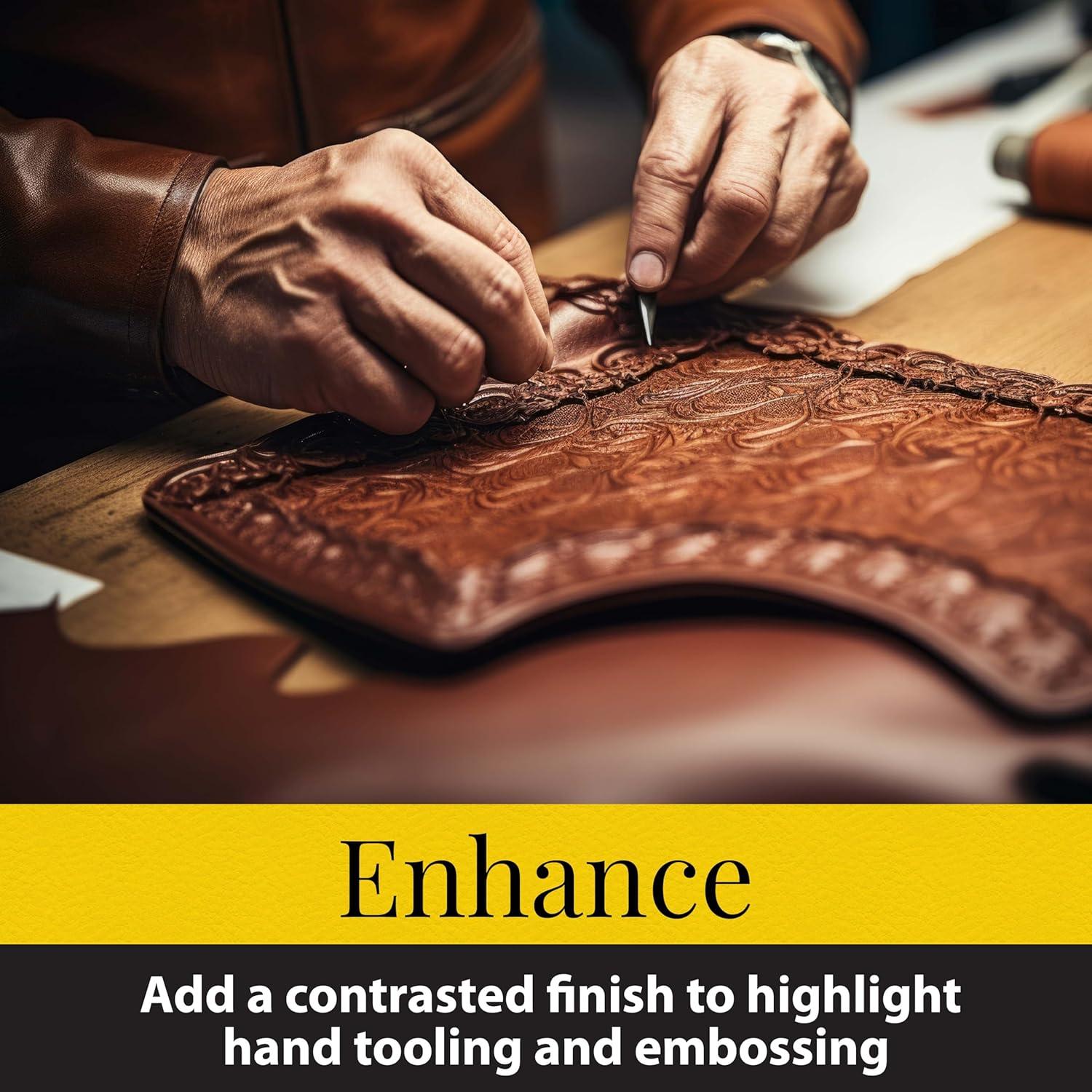 Gel Vintage Fiebing's 236.6ml Marrón Oscuro para Cuero