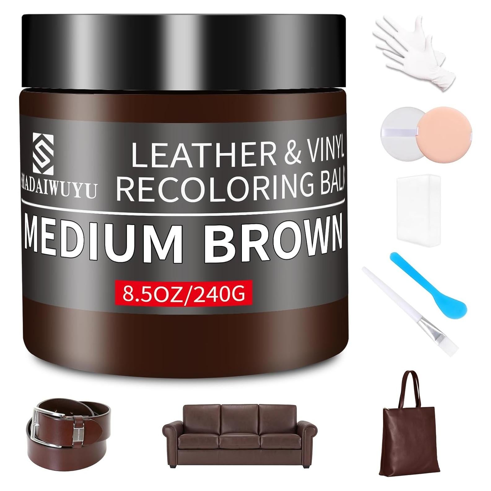 Bálsamo para Recoloración de Cuero SHADAIWUYU 240g Marrón Medio