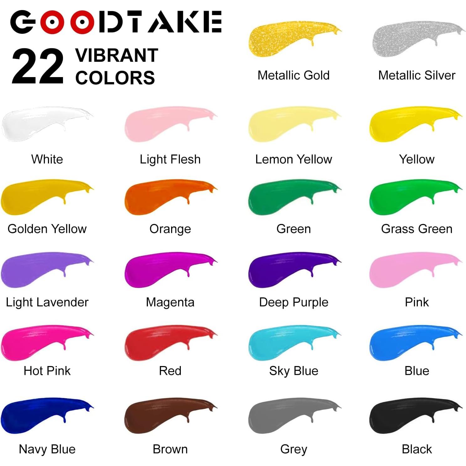 Pintura Acrílica Azul Cielo GOODTAKE 500 ml, No Tóxica