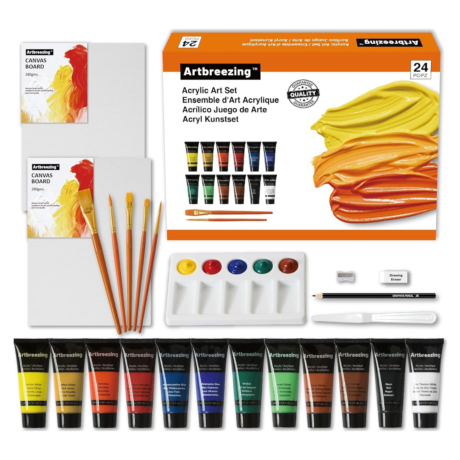 Juego de Pintura Acrílica Artbreezing 24 Piezas 22 ml