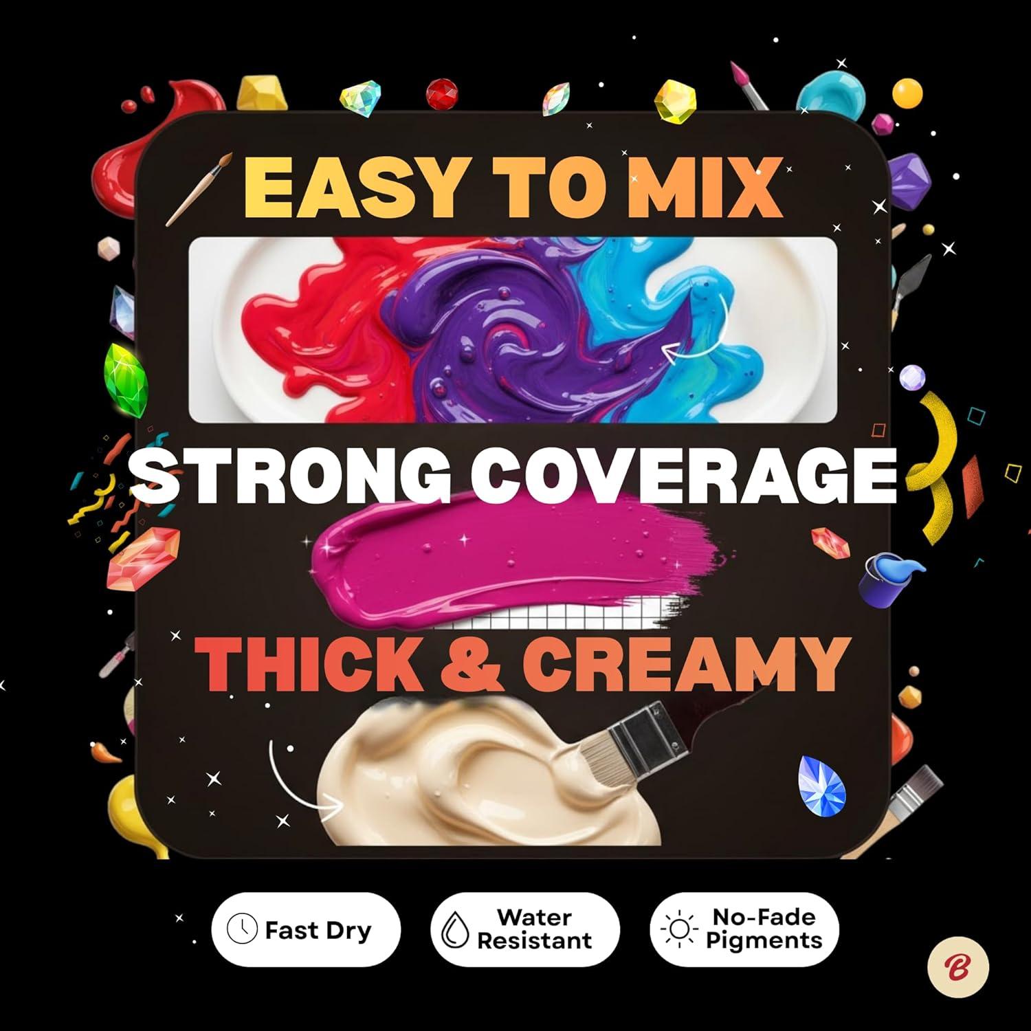 Juego de Pintura Acrílica Brushible 8 Colores 250ml con Pinceles