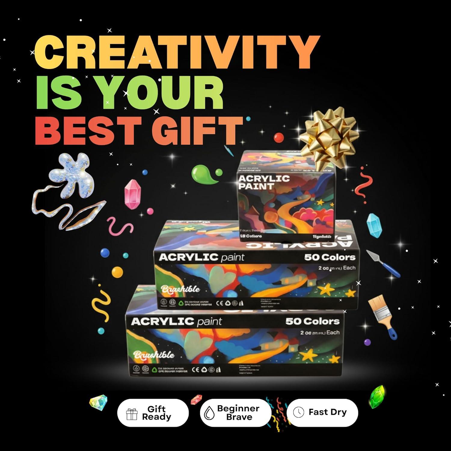 Juego de Pintura Acrílica Brushible 8 Colores 250ml con Pinceles