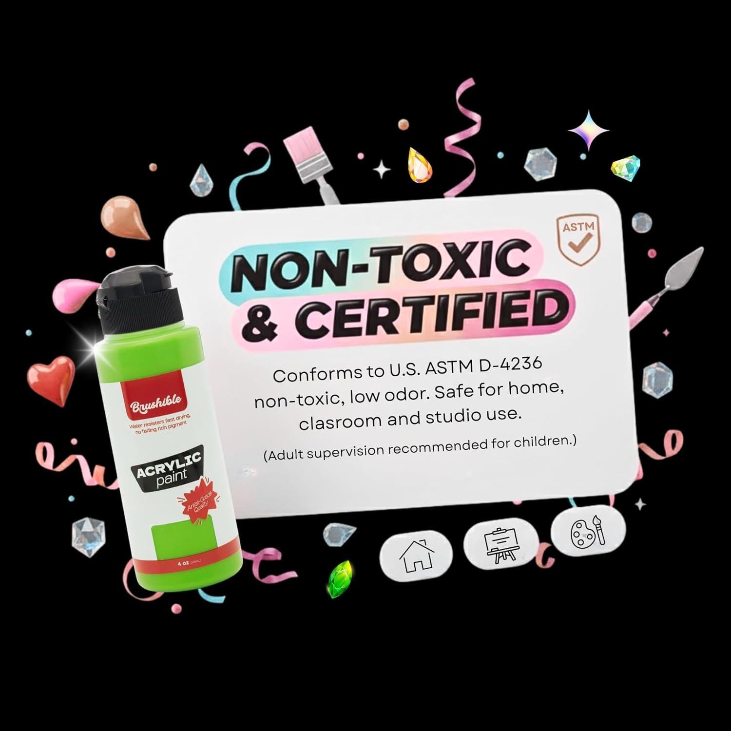 Juego de Pintura Acrílica Brushible 8 Colores 250ml con Pinceles