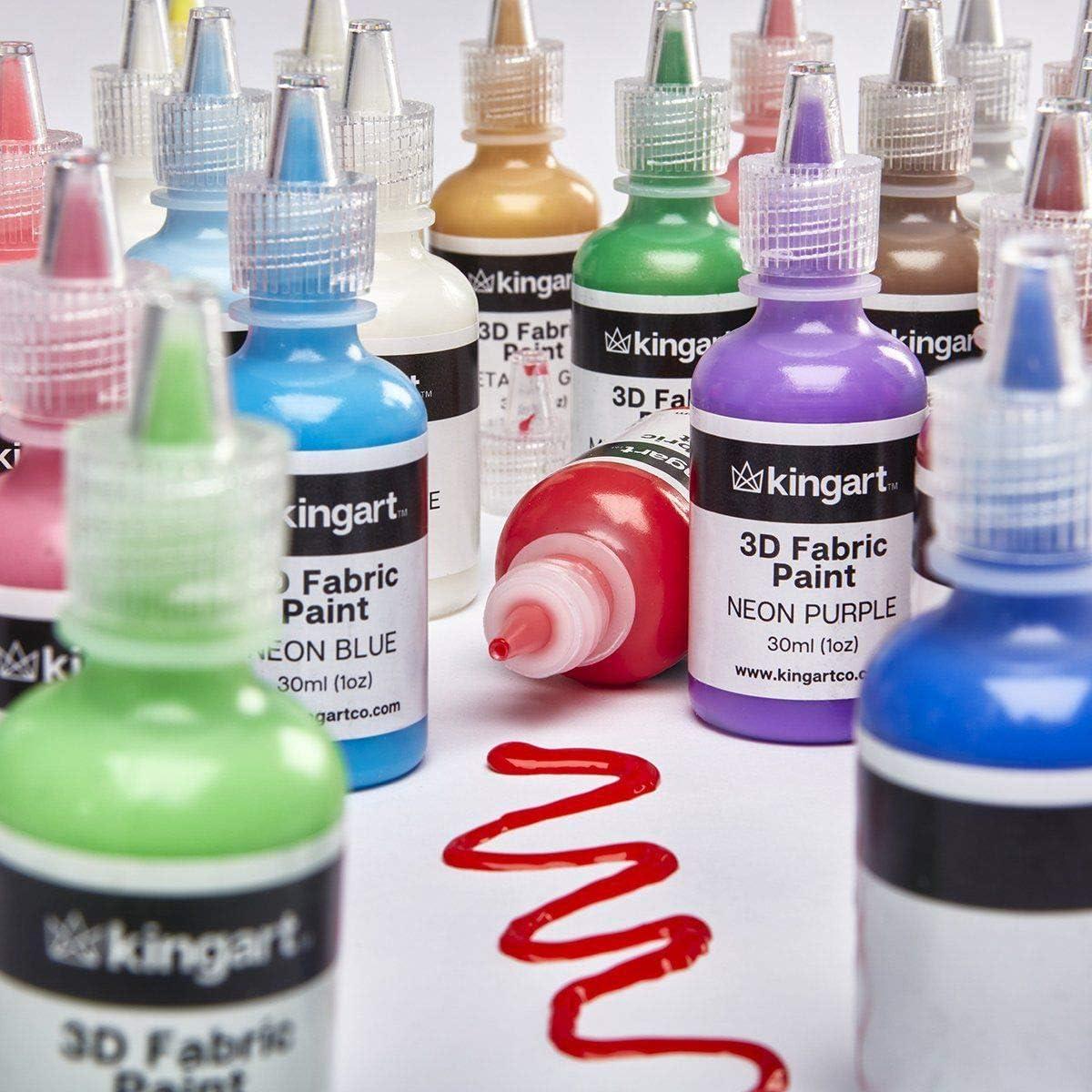 Set de Pintura Textil KINGART 30 Colores 30ml A Prueba de Lavadora