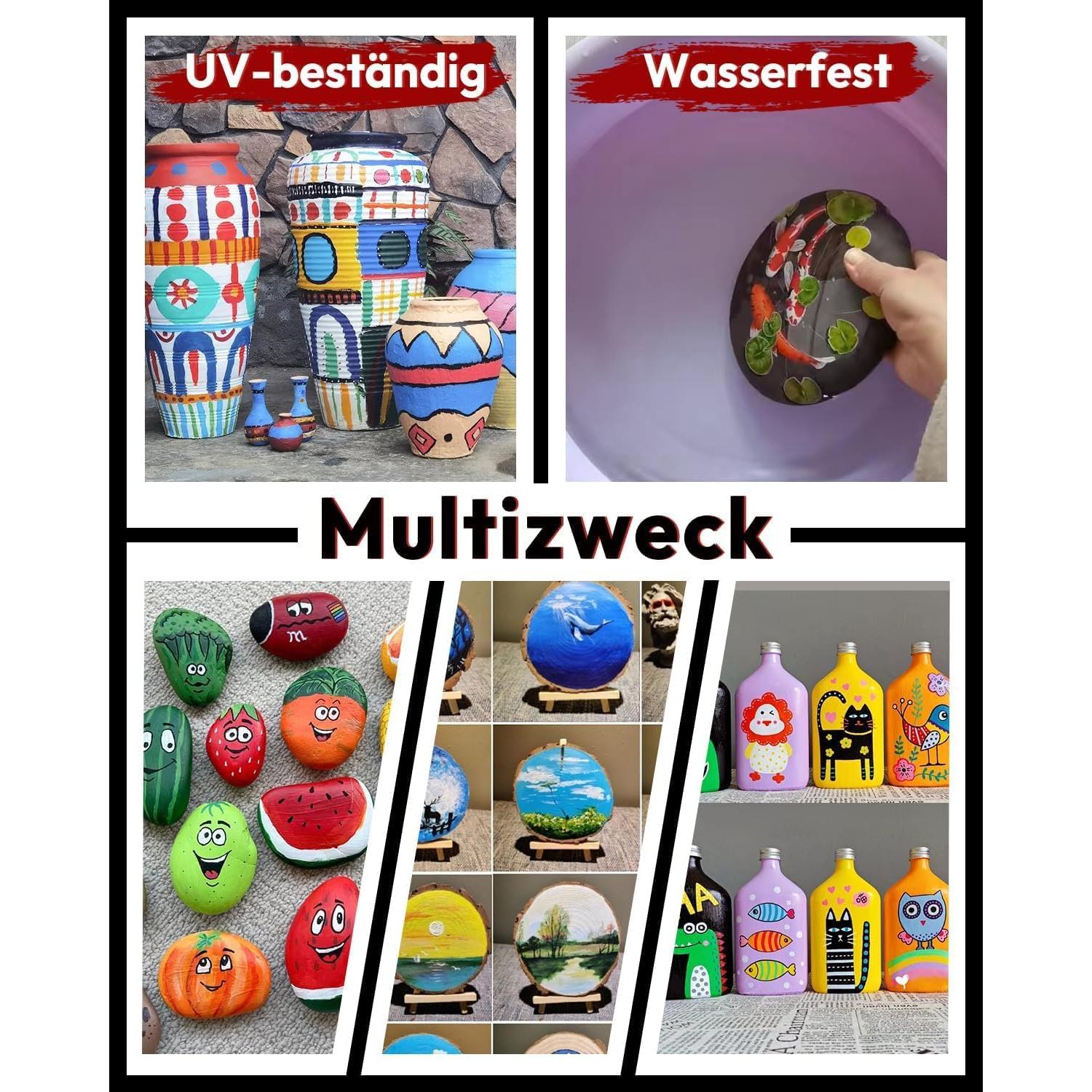 Juego de Pintura Acrílica Fantastory 24 Colores 60ml con Pinceles