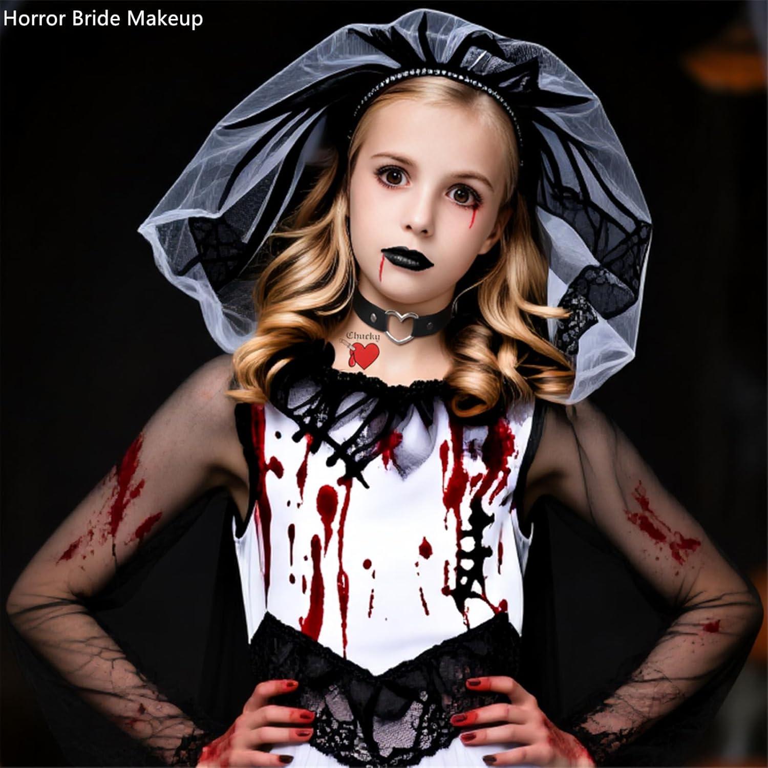 Kit de Maquillaje de Novia Gótica Halloween Go Ho - 4 Piezas