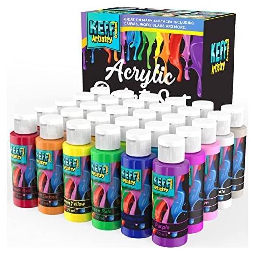 Set de Pintura Acrílica KEFF - 30 Colores 59ml No Tóxica