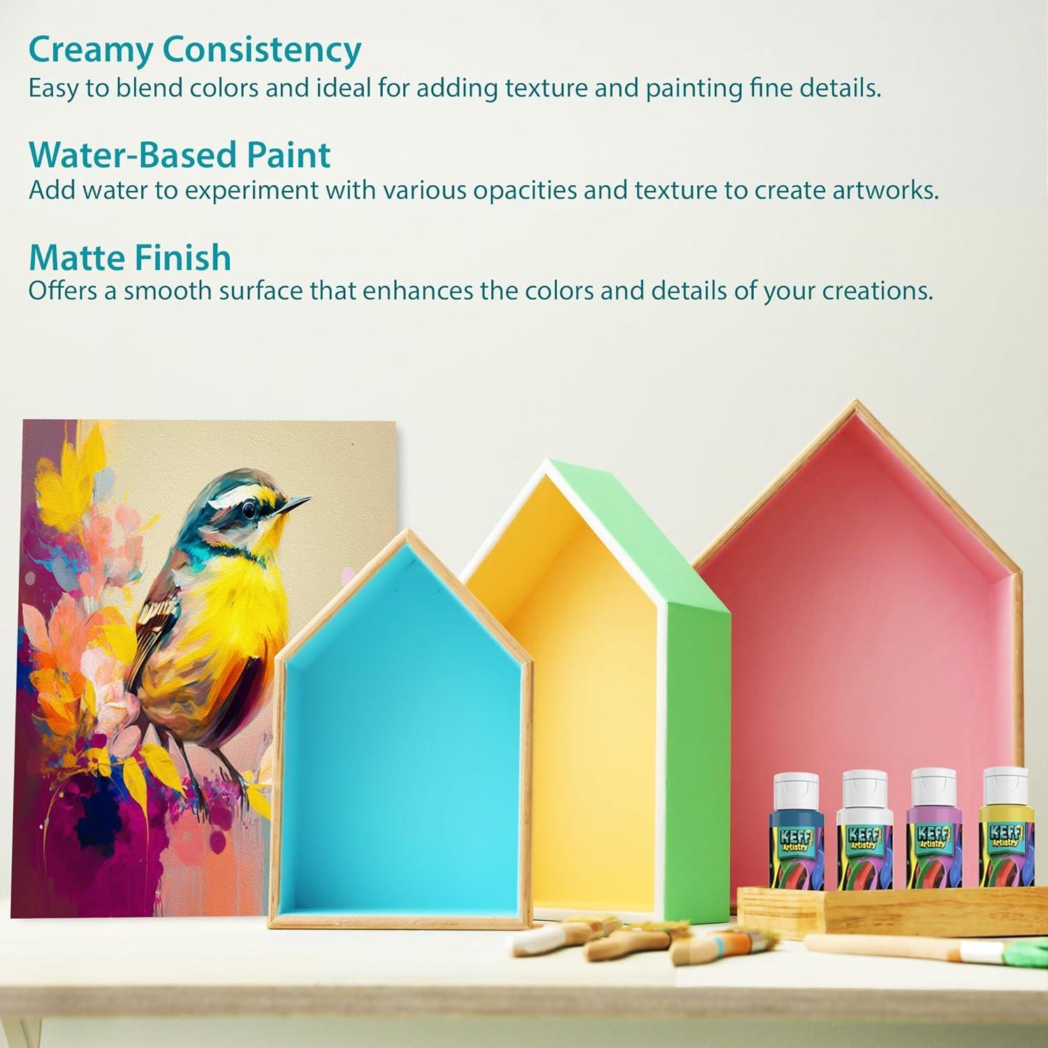 Set de Pintura Acrílica KEFF - 30 Colores 59ml No Tóxica