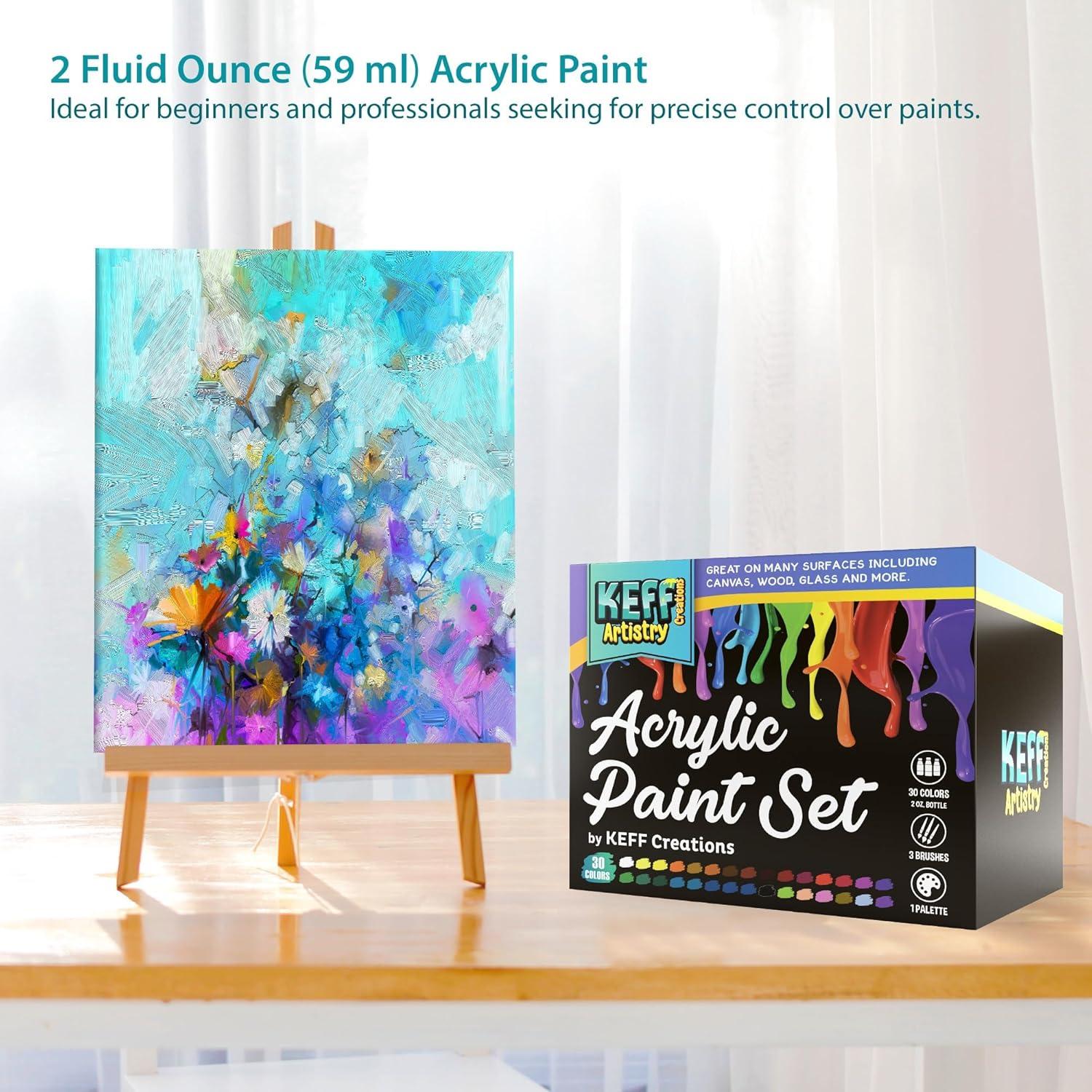 Set de Pintura Acrílica KEFF - 30 Colores 59ml No Tóxica