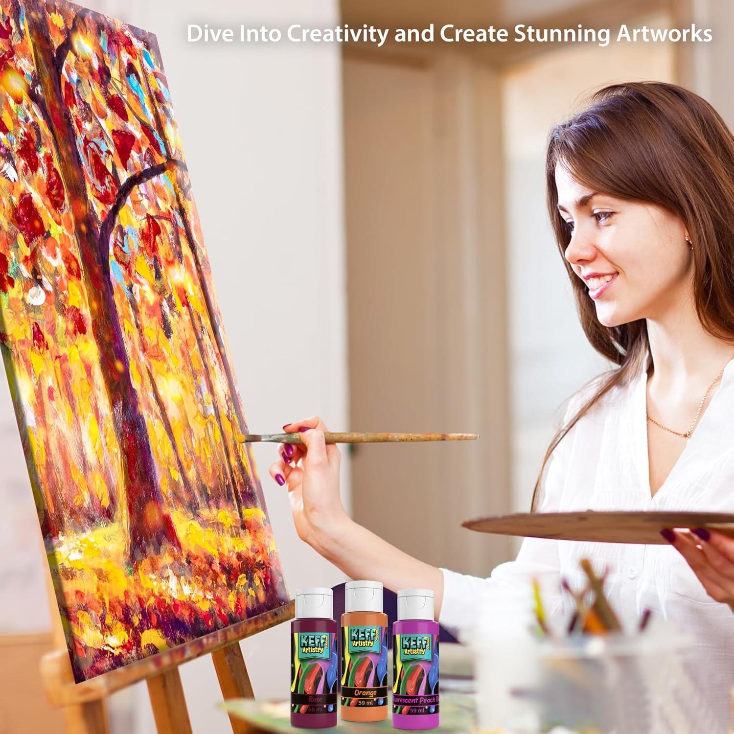 Set de Pintura Acrílica KEFF - 30 Colores 59ml No Tóxica