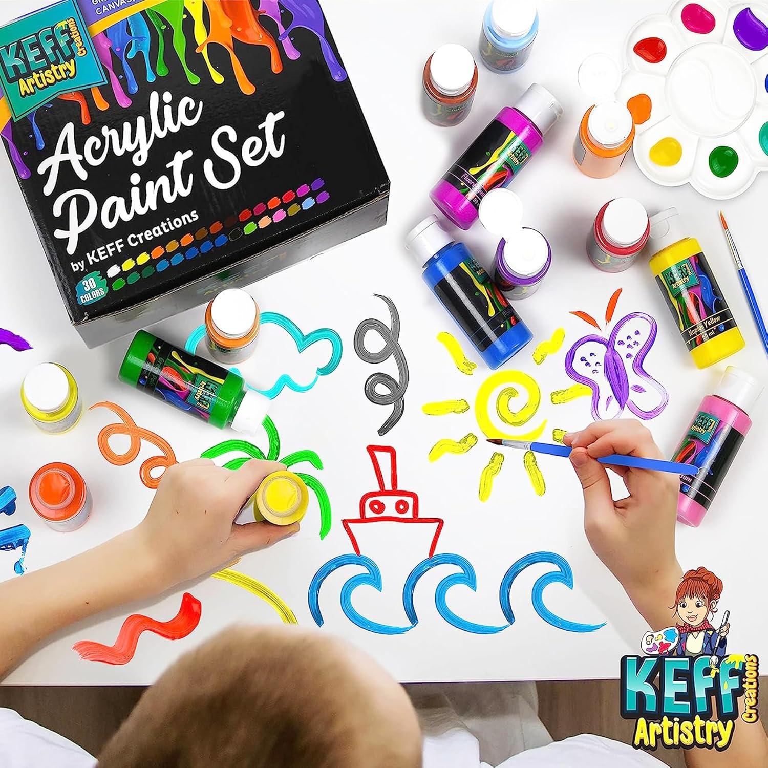 Set de Pintura Acrílica KEFF - 30 Colores 59ml No Tóxica