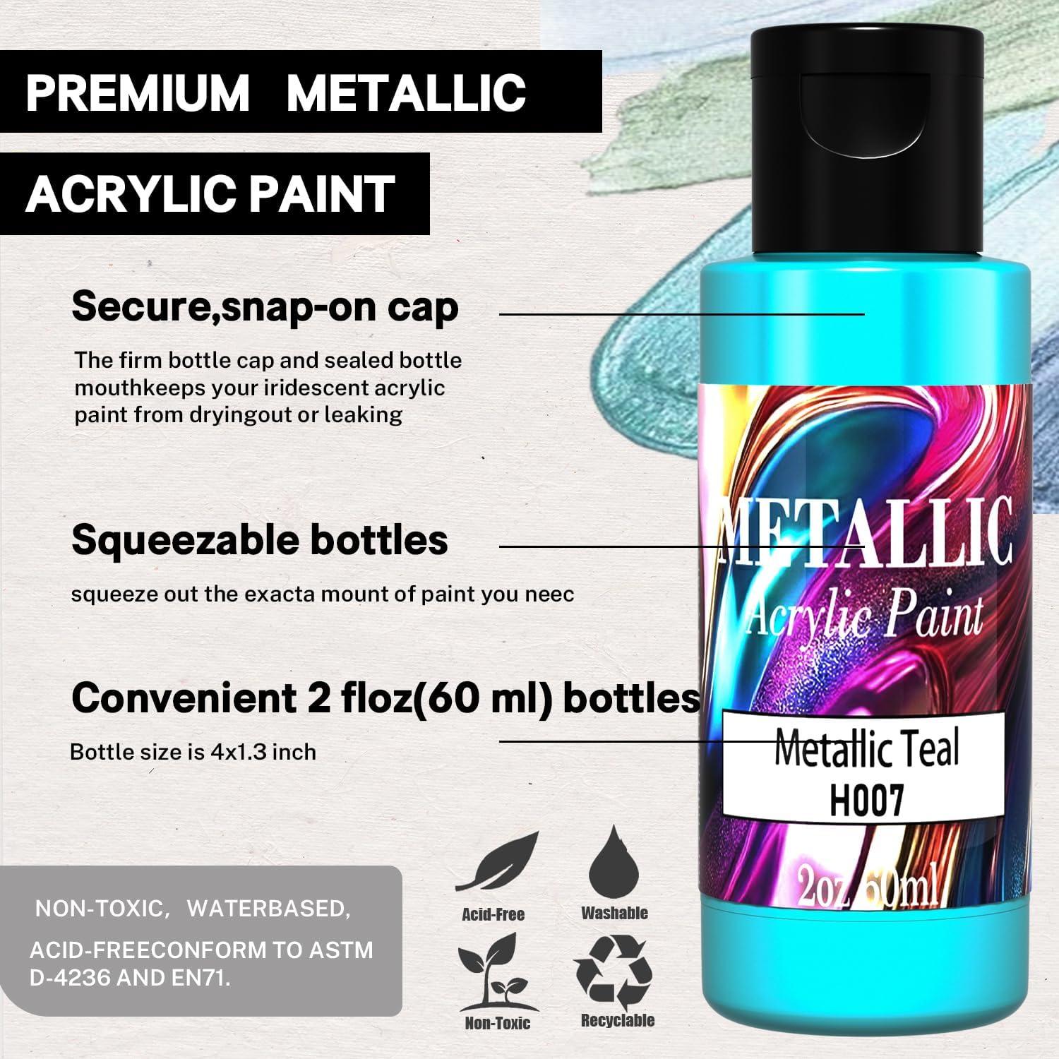 Juego de Pintura Acrílica Metálica Huestry 30 Colores 60 oz