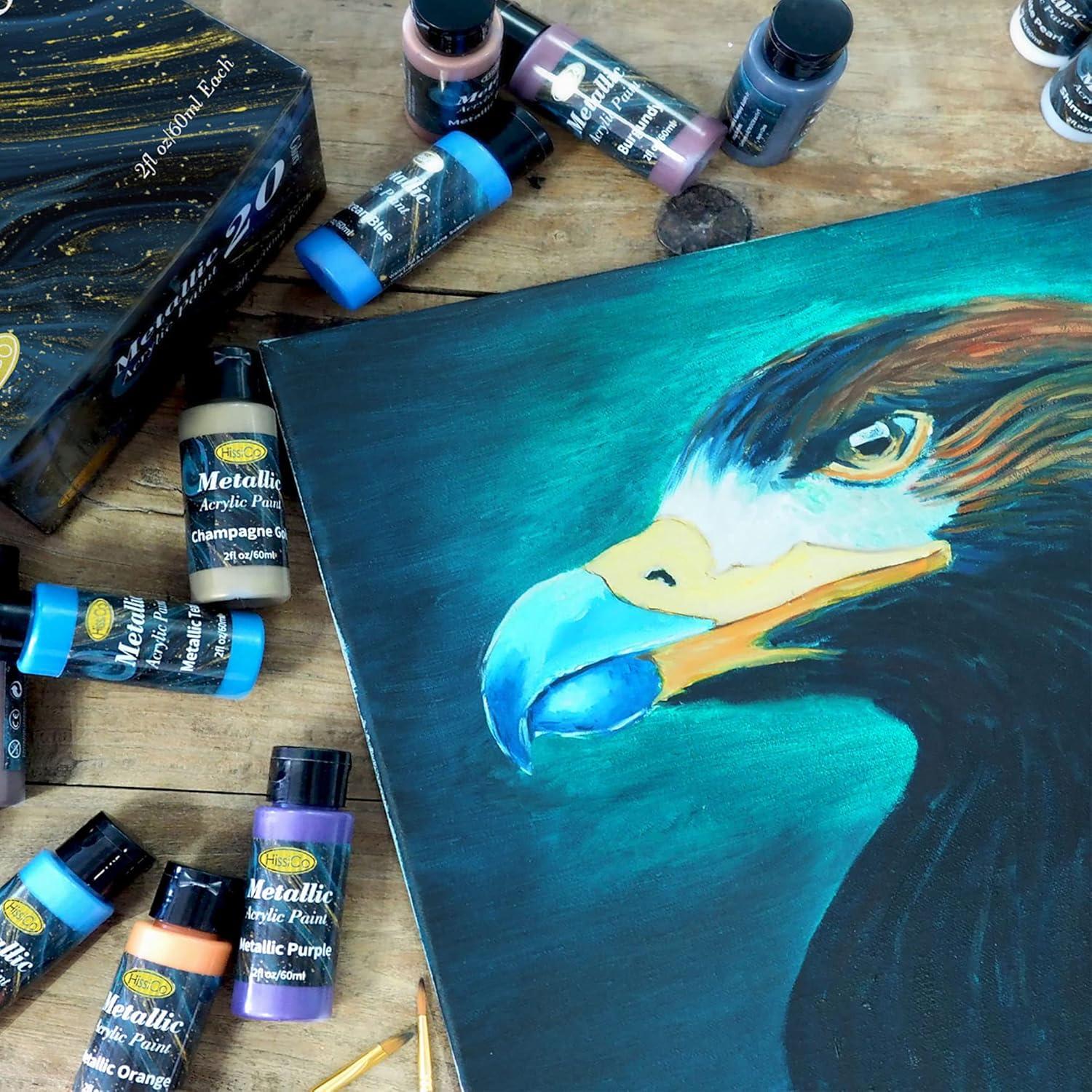 Juego de Pintura Acrílica Metálica HissiCo 30 Colores 60 ml