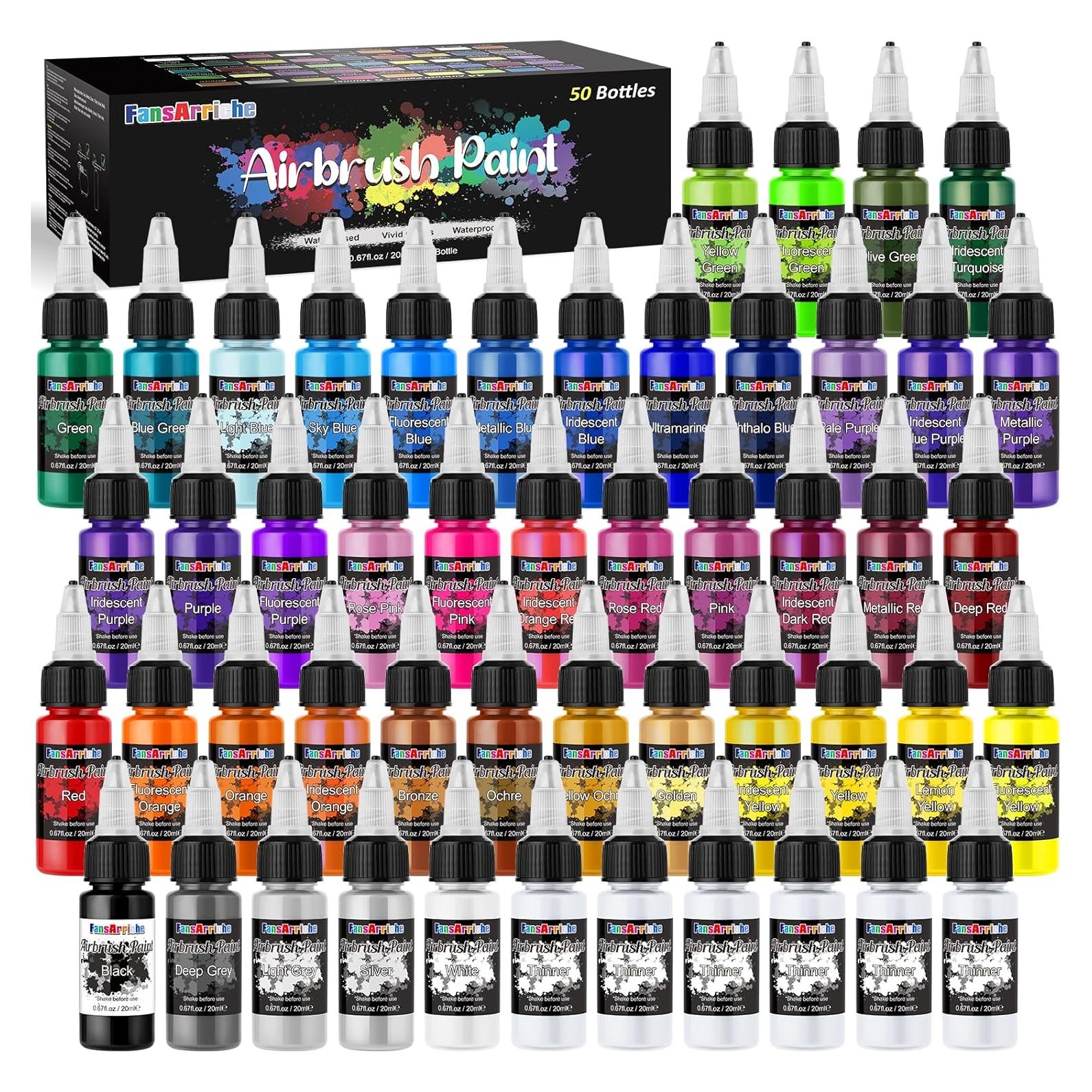 Set de Pintura Acrílica para Aerógrafo FansArriche 44 Colores 20 ml