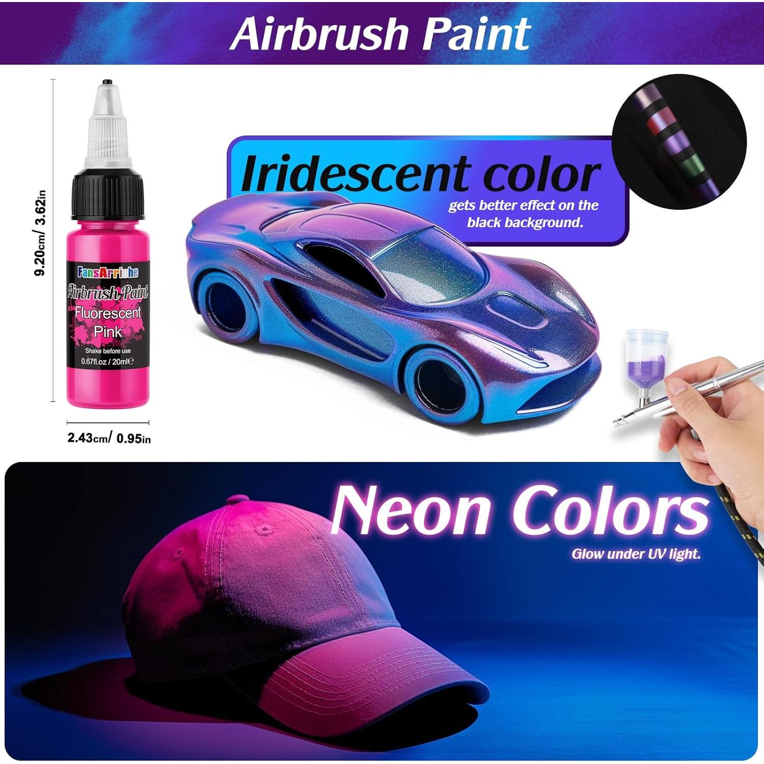 Set de Pintura Acrílica para Aerógrafo FansArriche 44 Colores 20 ml
