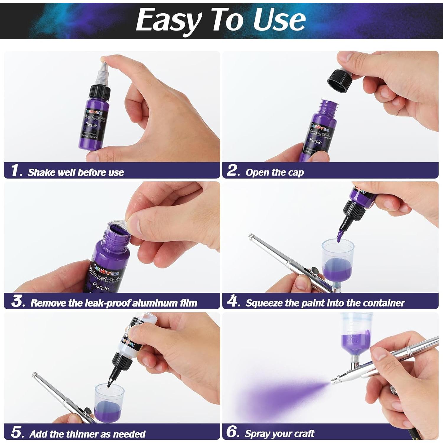 Set de Pintura Acrílica para Aerógrafo FansArriche 44 Colores 20 ml