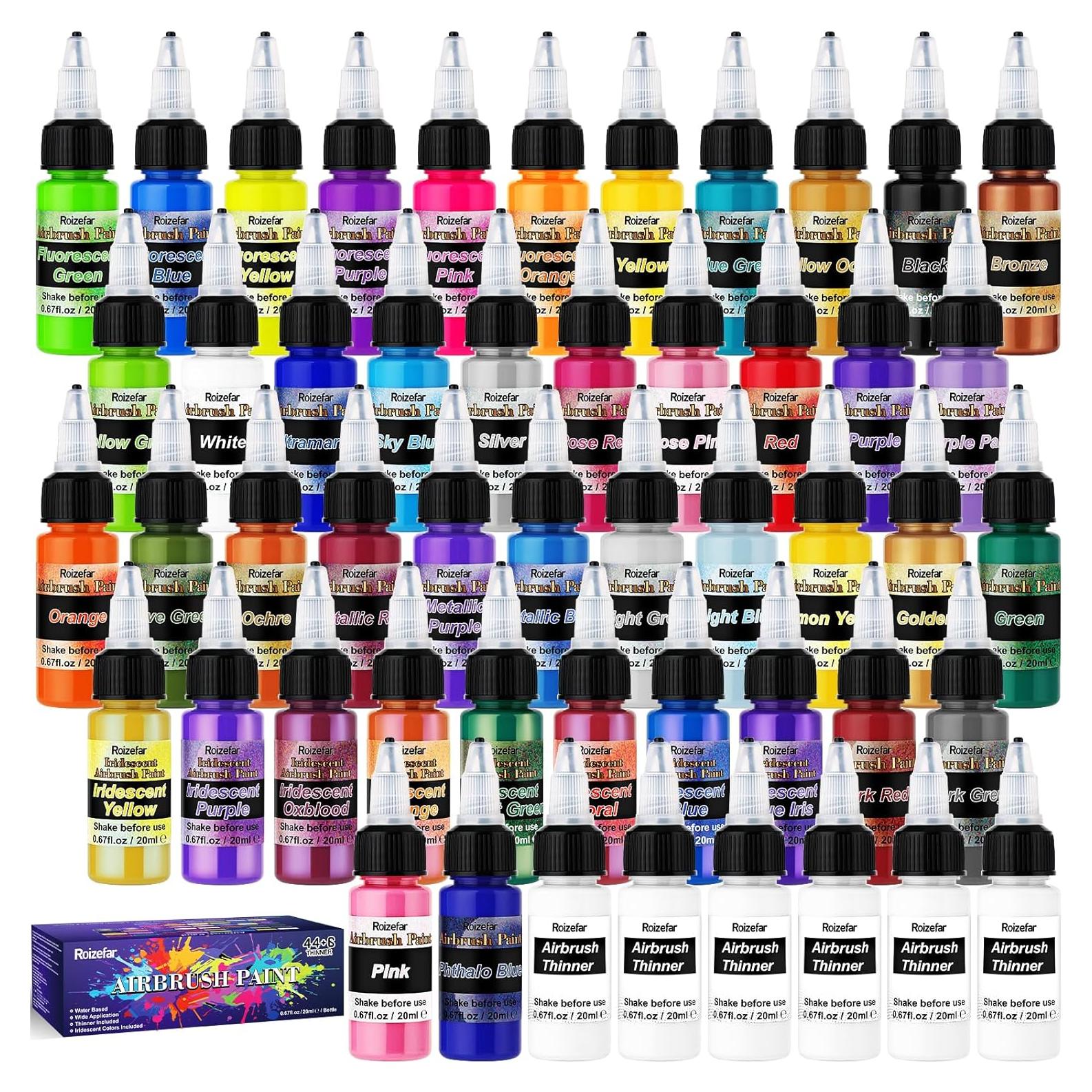 Set de Pintura Airbrush Roizefar 44 Colores 20ml Acrílicas