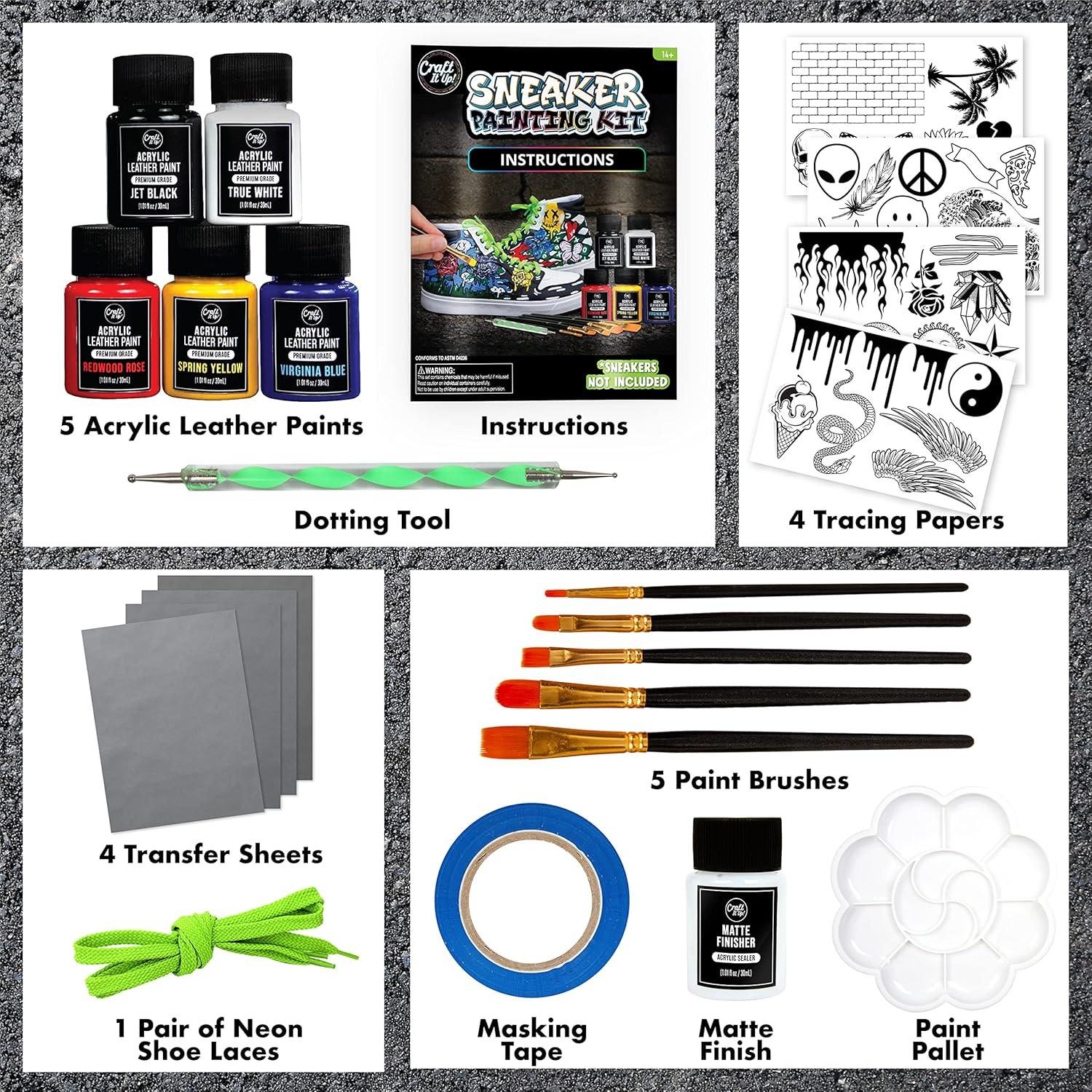 Kit de Pintura Acrílica para Zapatillas Craft It Up - 5 Colores