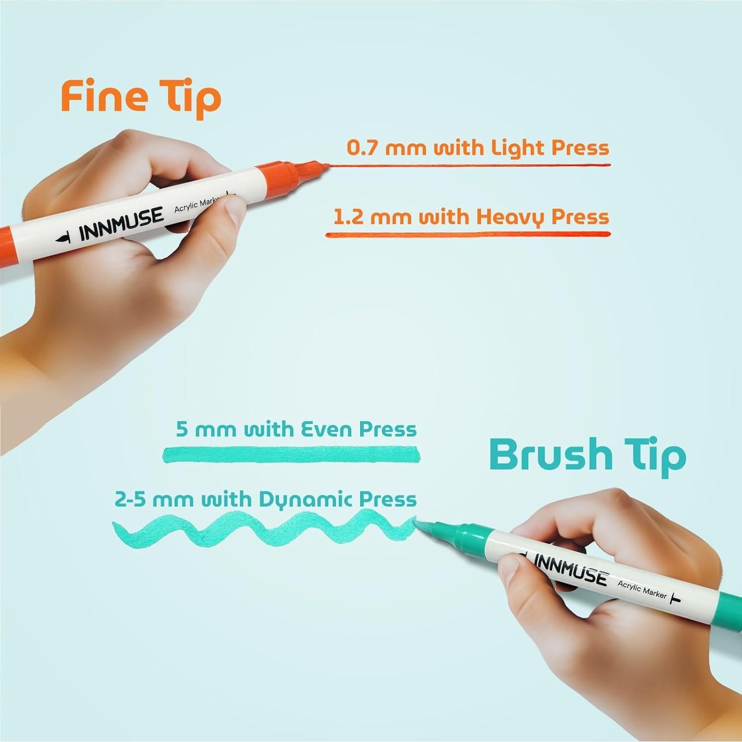 Juego de 26 Marcadores Acrílicos Innmuse Doble Punta 0.7mm